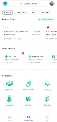 Invest in mutual funds through Groww app