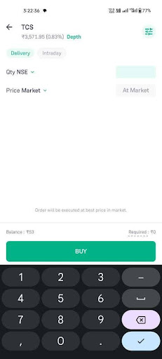 Grow app share buying in delivery trading 